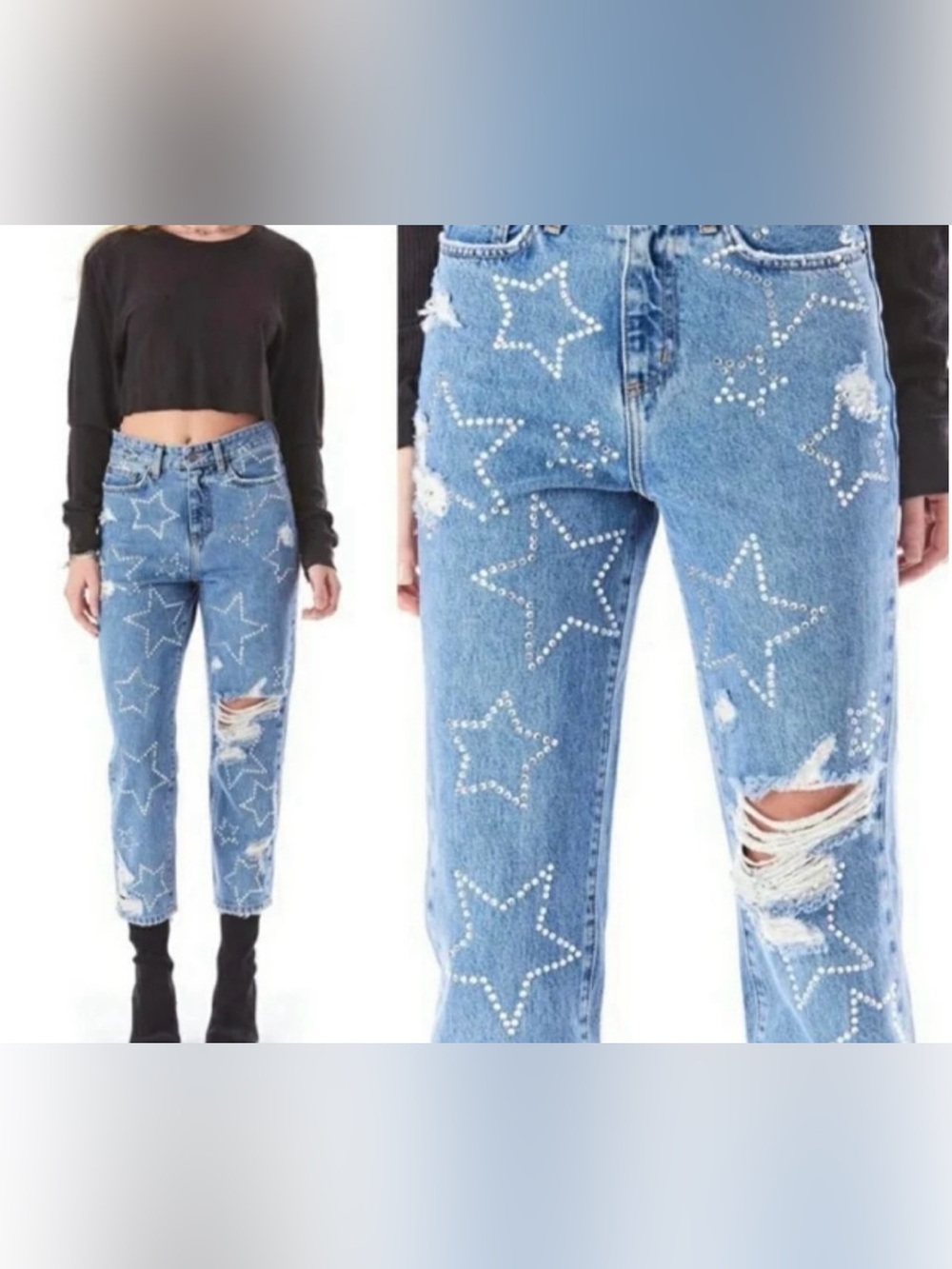 Carmar Los Angeles HERMIA PEYTON RHINESTONE STAR JEAN size 25